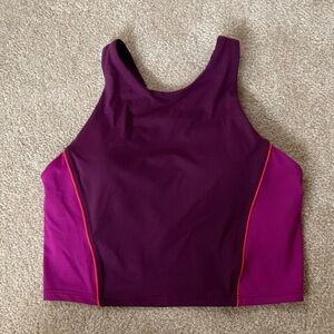 Athleta Burgundy/Magenta Bikini Crop top Size Small EUC